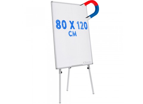 Chalky Teleskopik Ayaklı Manyetik Beyaz Yazı Tahtası 80x120 cm